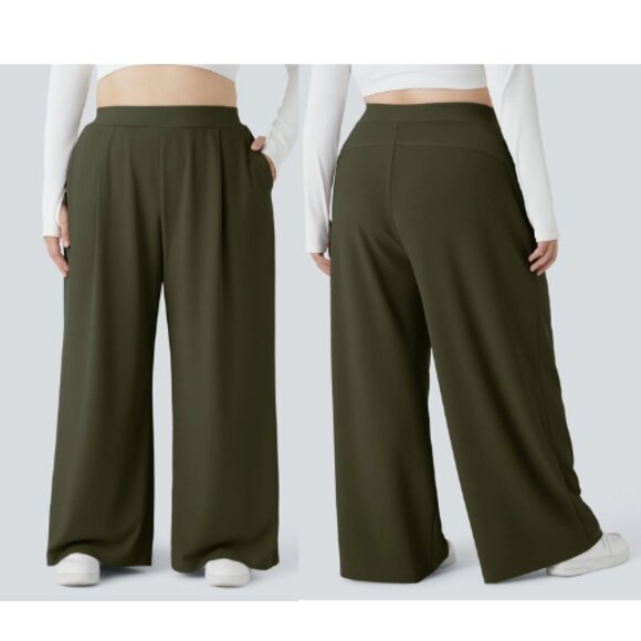 Halara Flex High Waisted Body Sculpt Waist-Slimming Wide Leg Waffle Pant Size M - Picture 1 of 9